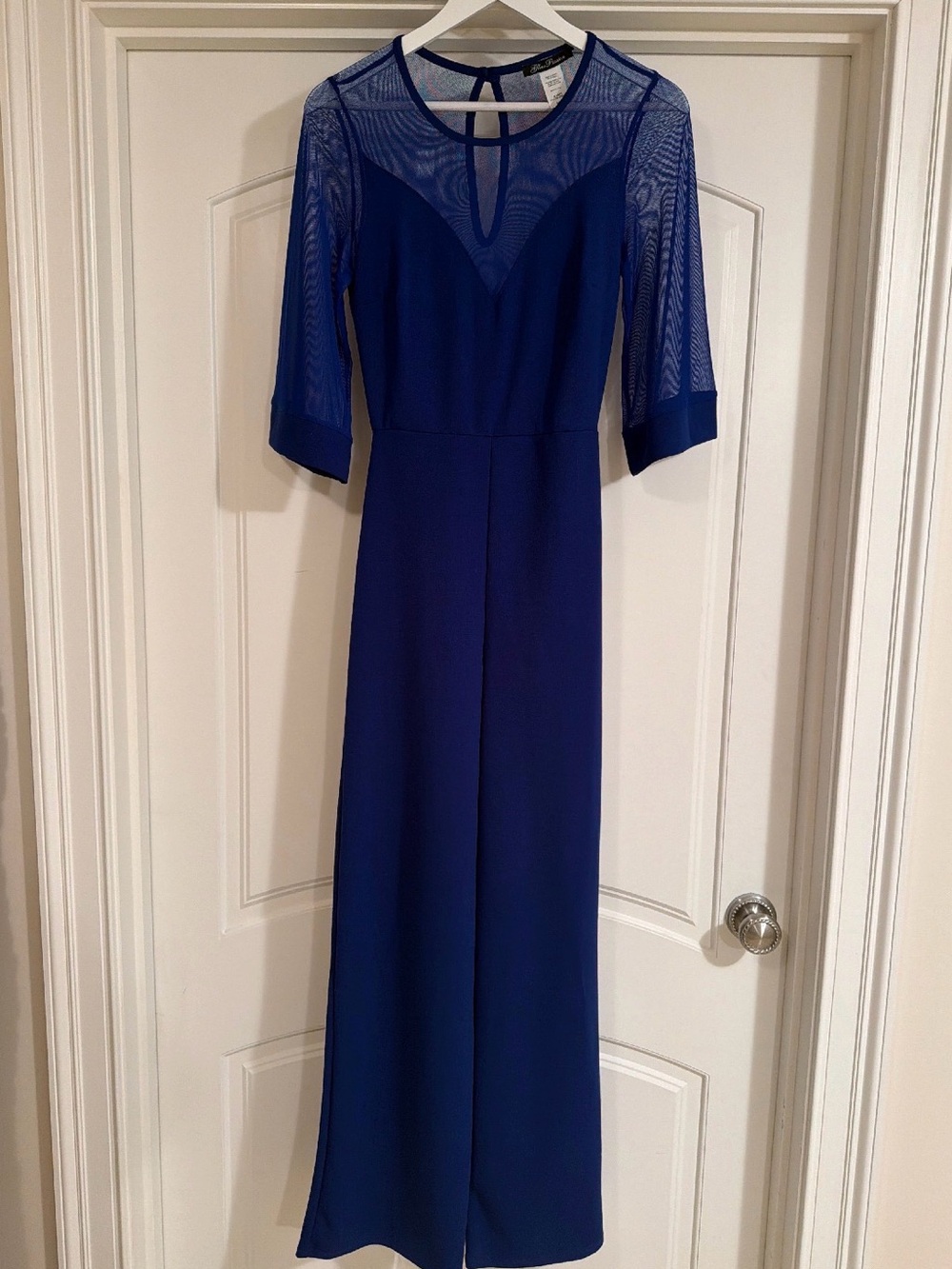 Women's Sheer Blue Jumpsuit Dress